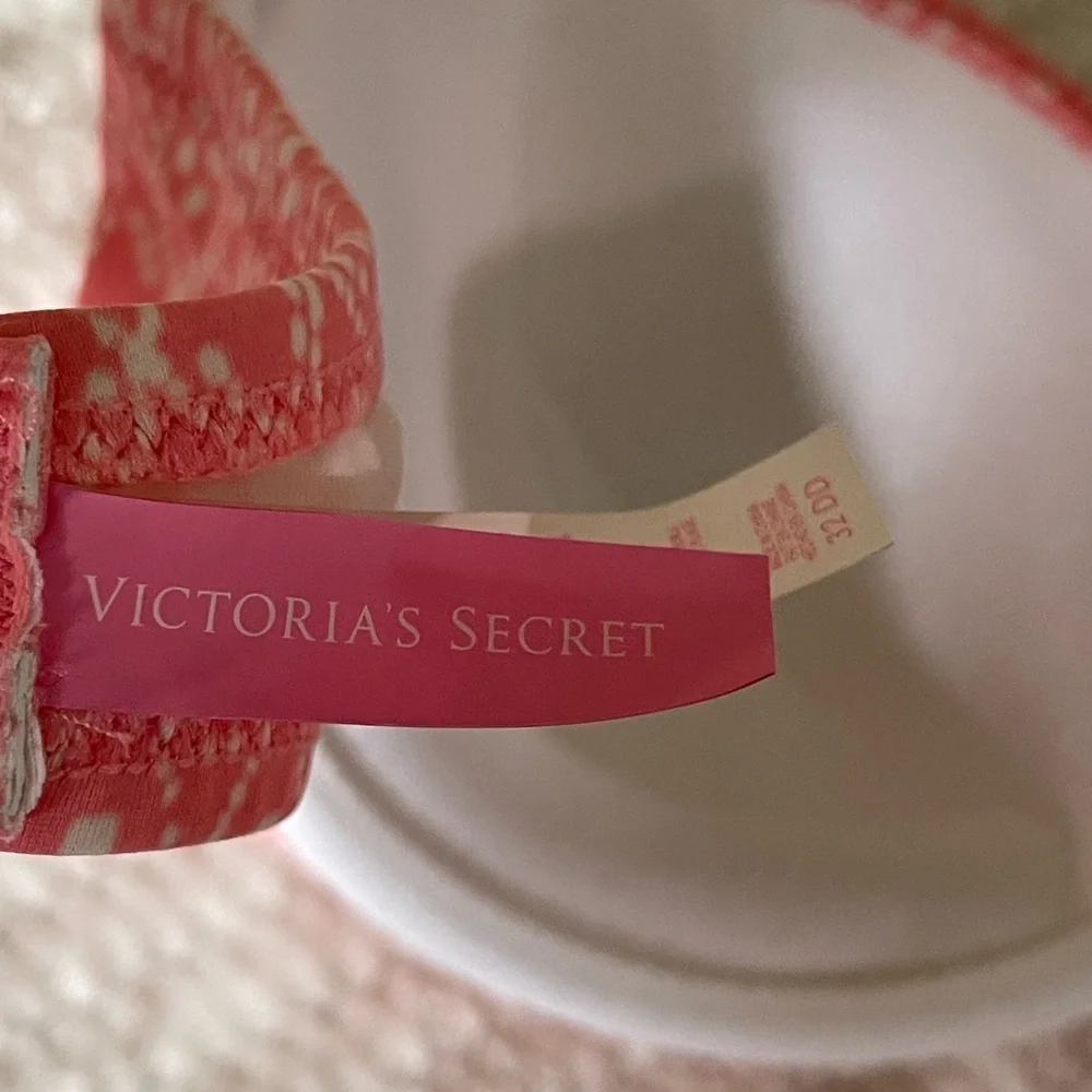 Victoria's Secret Coral Bra with White Accents